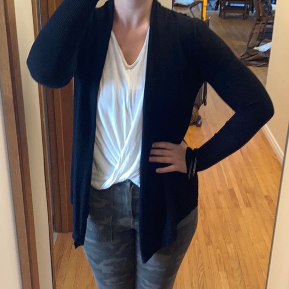 Simons Open-Front Cardigan (Black) - Picture 3 of 14